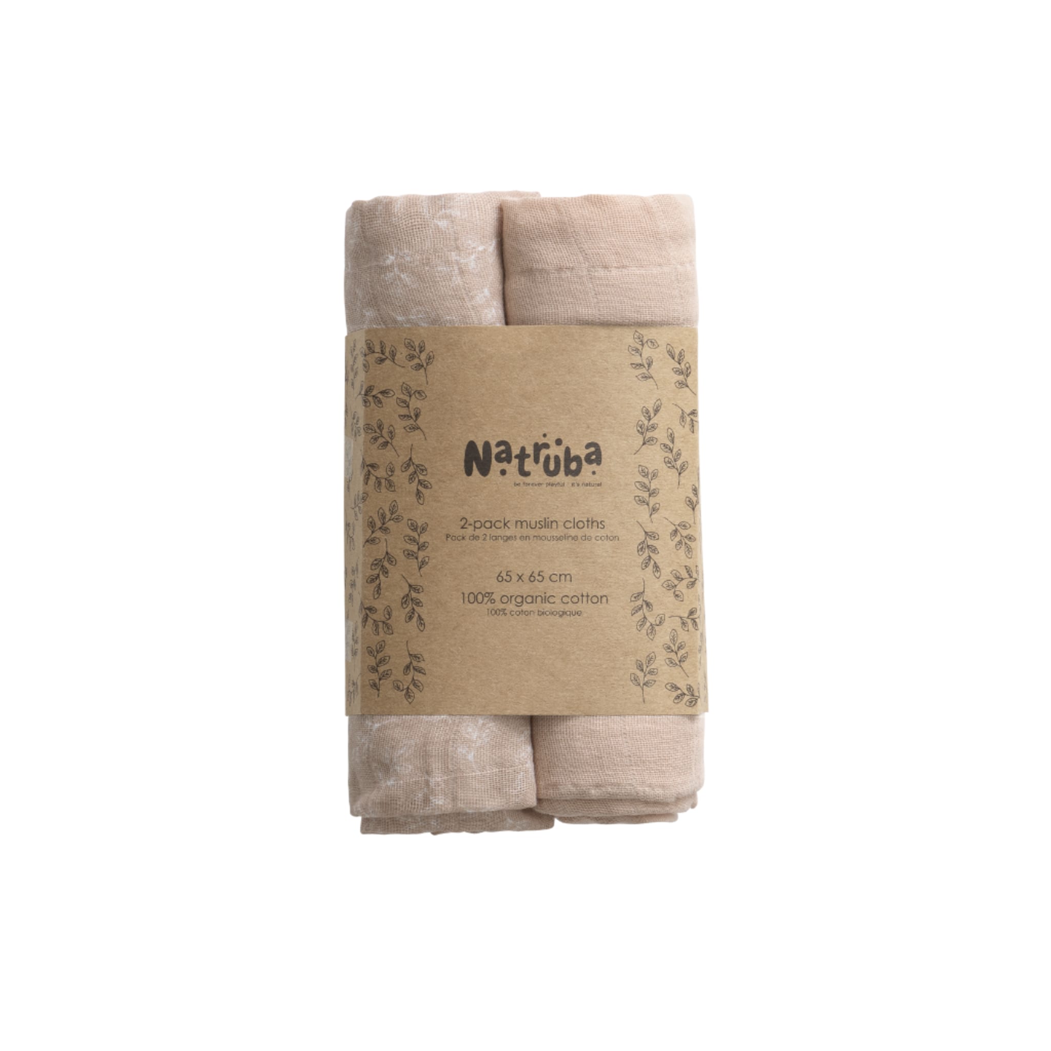 Muslin Cloth 2-pack Powder. One Leaf, One Solid – Natruba EU