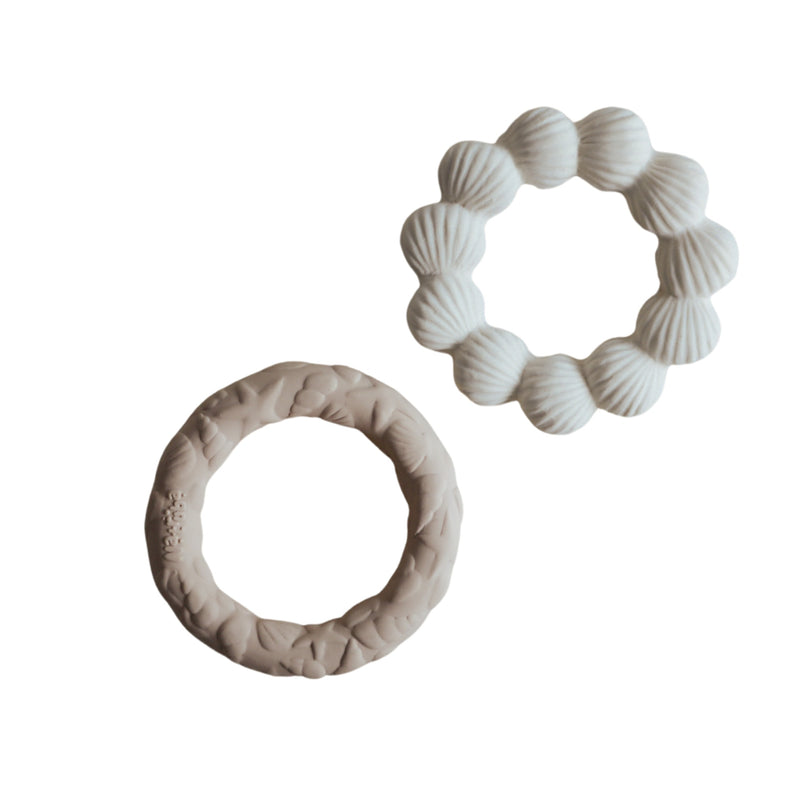 Teether 2-pack shell and ocean ring - Mix